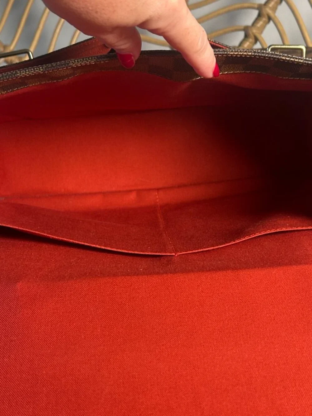 Louis Vuitton Broadway Bag in Damier Ebene & dust bag